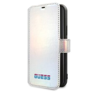 Guess Iridescent ezüst könyv iPhone tok