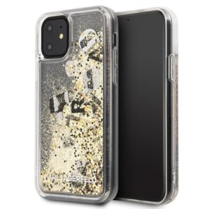 Karl Lagerfeld Black & Gold Glitter iPhone tok